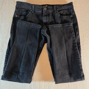 X-Ray Jeans Men's 32x30 Black Moto Biker Ribbed Knee Stretch Denim Pants